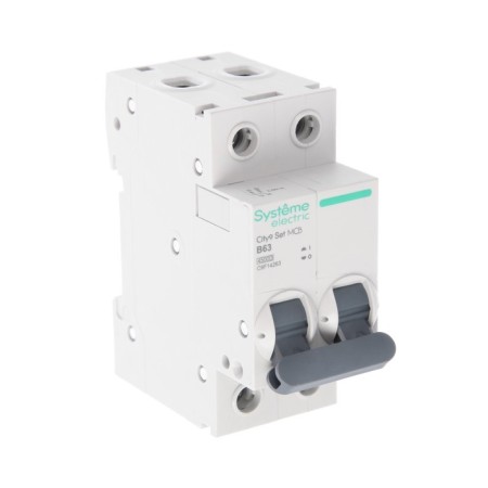The circuit breaker SE City9 SET, B, 63 A, 2P, 4.5 KA, 230 V