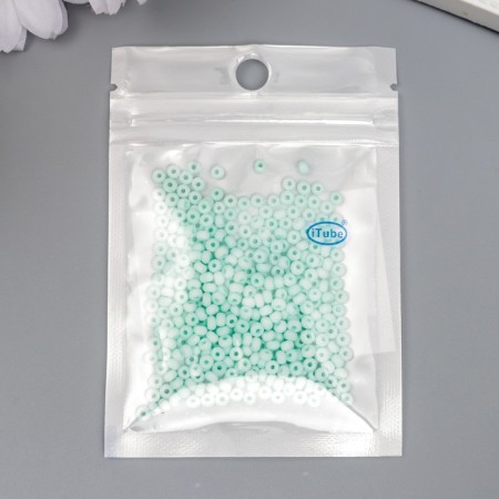 Glass 8/0 "Marshmallow. Matte. Mint" 10 g-2