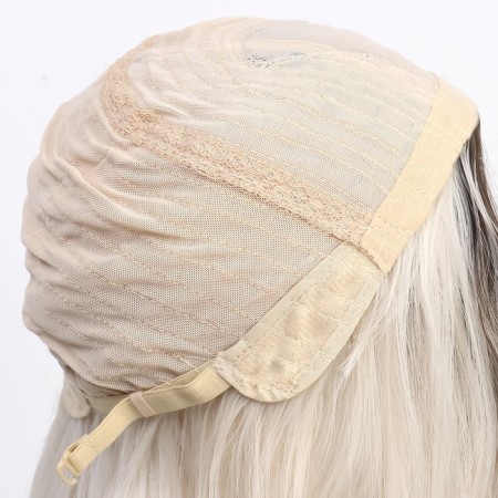 Artificial wig, simulation of the skin, 60 cm, 160 grams, light/blond color (#SHT8/SHT60A)-6