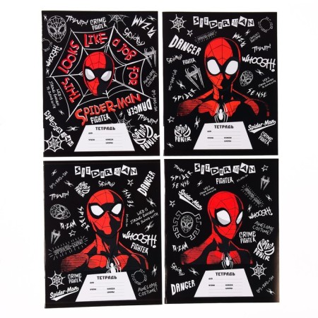 Notebook in a cage 24 sheets, 4 types of mix, cover coated cardboard, spider-man-2