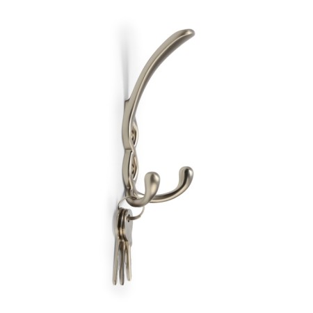 Furniture hook cappio pigtail, three -rod, matte satin nickel color-2