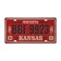 Decorative license plate, Kansas, 30 × 15 cm
