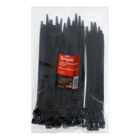 Clot of nylon tundra krep for screed, 7.6x200 mm, black, in packaging 100 pcs.-1
