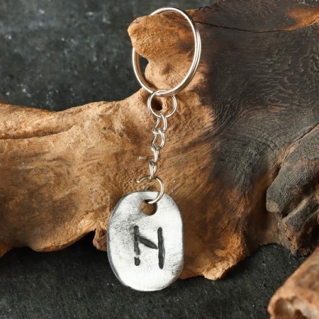 Amulet "Scandinavian runes", Runa Hagalaz, 21x29mm, metallic-5