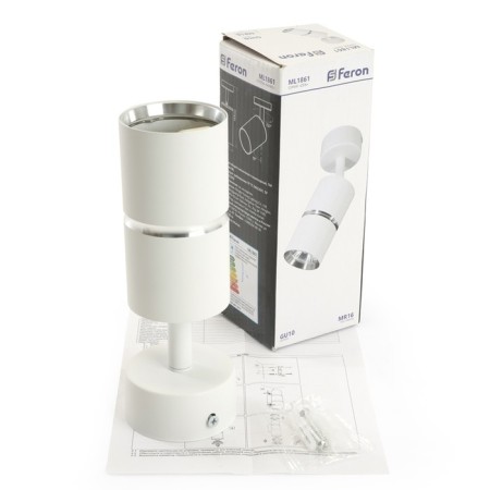 The lamp wall-flowing Feron ML1861, IP20, GU10, 35 W, 55x55x165 mm, white/chrome color-8