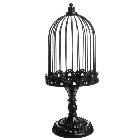 Summary Metal for 1 candle "Floor cage with hearts" black 36x15x15 cm-4