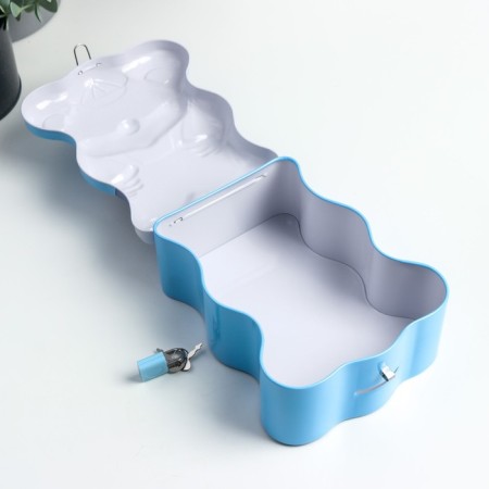 Piggy bank Metal with a lock "Mouse with fruit" MIX 13.5x7x18 cm-3