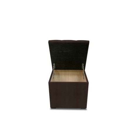 Puff with a lid and weighting, 400 × 400 × 420 mm, eco -leather, Marvel Chocolate color-1