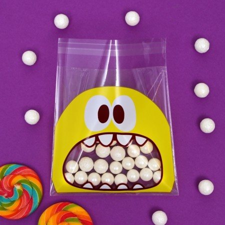 BOPP package with sticky tape, "monstrik", 14*14+3cm-3