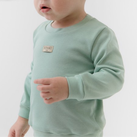 Kidsa (sweatshirt, shorts) minku, green color, height 80-86 cm-8