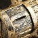 The piggy bank "Snake with a chest" Black gold, 25x26x23cm