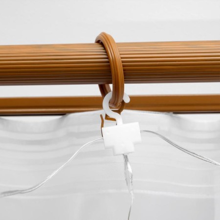 Garland "Curtain" 2.8 × 3 m dew on hooks, with a remote control, IP20, silver thread, 300 LED, glow warm white, 8 modes, USB-2