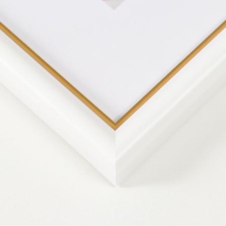 Photo frame Plastic "Mira" 15x15 cm, 636461-3, white with gold (plastic screen)-2
