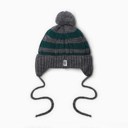 Children's hat, gray/green color, size 42-44-2