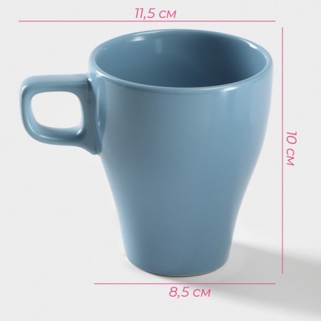 Mug ceramic shares Coffee Break, 280 ml, blue color-1