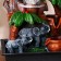 Fountain "Elephants under the palm trees by the tree" 19x13x26 cm (with backlight)