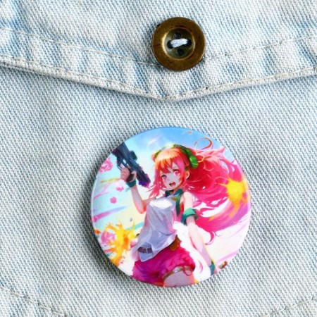 Metal anime icon, set “Bright girls”, D = 38 mm, 4 pcs.-9