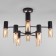 Tesoro chandelier, 8x40W E14, black color, gold