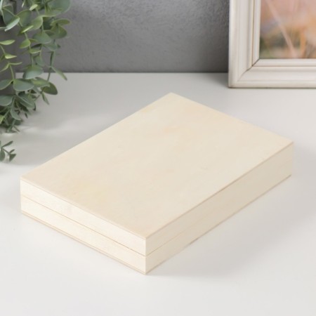Casket wood under the painting "rectangular" without a lock 22.5x16x4 cm