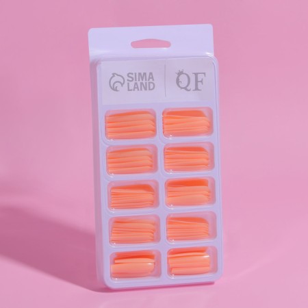 Patch nails, 100 pcs, shape of the ballerina, in the container, peach color-4