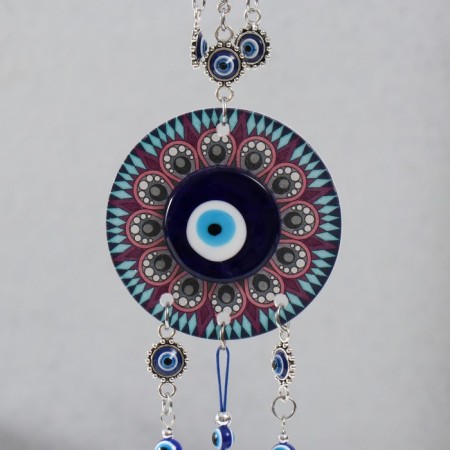 Wind music Metal from the evil eye "Eye with two bells" 30.5x8x2 cm-1
