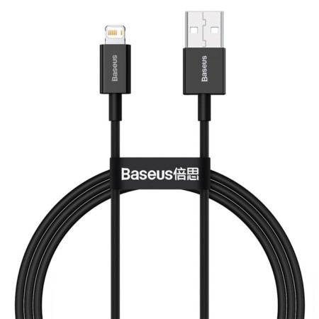 Baseus cable, Lightning - USB, 2.4 A, TPE braid, 1 m, black-1