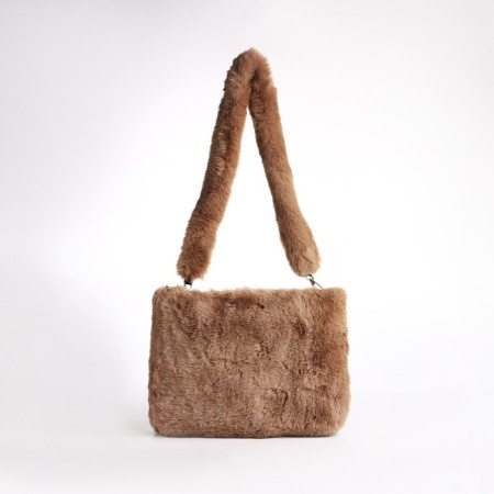 Cross-Bodi Bag on a zipper, brown color