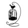 Climber Metal "Cage with a bird" Black, 23x10x10 cm