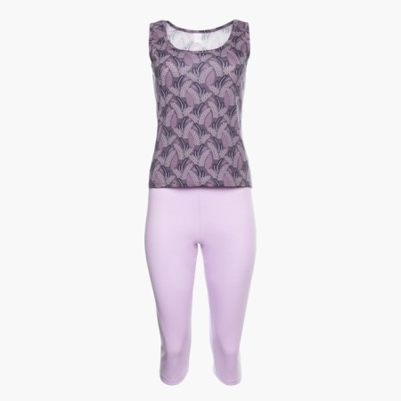 Female set (T -shirt, Bridges), lilac color, size 44-5