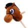 Soft toy "horse-horseman" on a stick, brown color