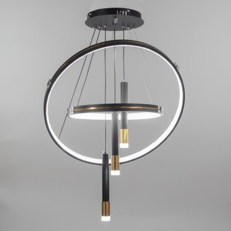 Chandelier "Circles Neo" 2+3LED 140W 3 black modes 60x60x4-85 cm-1