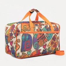 Road bag with lightning, external pocket, long belt, orange/colorful color