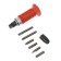 Matrix screwdriver, shock-feed 1/2, with a set of bit 6 pcs., Rubberized handle, case