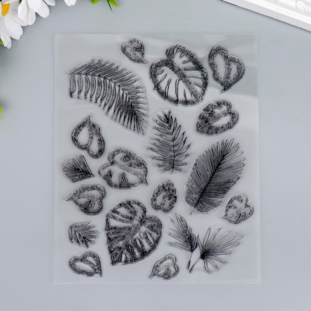 Stamp for creativity Silicon "Palm leaves" 18x14 cm-2