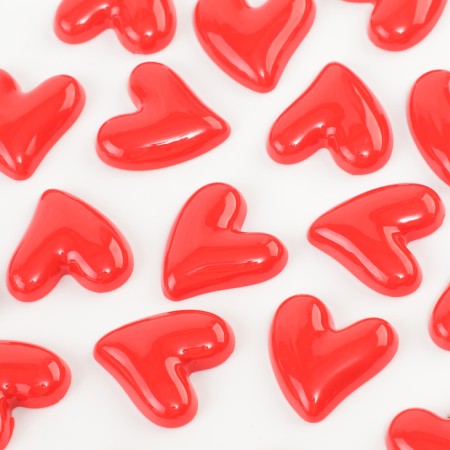 Caboshon "heart", set of 50 pcs., Size 1 pc. - 2.6 × 2.6 × 0.3 cm, red color-3