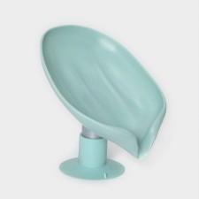 Soap dish with a drain drain, on a suction cup, 12.5 × 9 × 10 cm, turquoise color