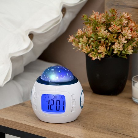Luazon LB-10 "Star Sky" alarm clock, clock, 8 melodies, white