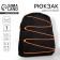 School backpack textile with lacing, black color