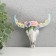 Souvenir Polystone Wall Decor "Bull Skull with Flowers" 2.4x11x12 cm