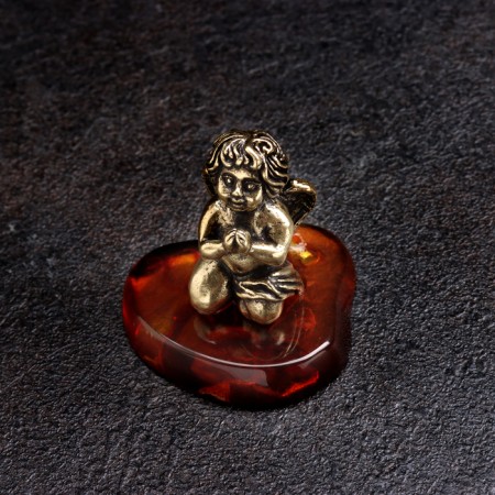 Souvenir "Angel with wings", brass, amber-3