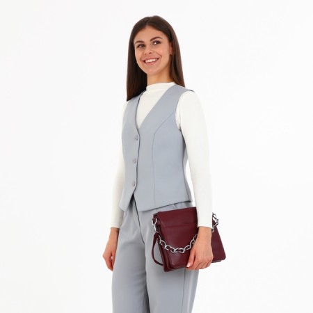 Cross-Bodi bag with zipper, burgundy color-10