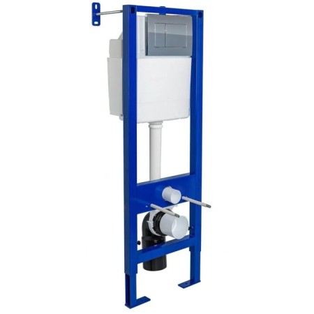 Berges's toilet installation Berges Atom 410, button chrome gloss, galvanic