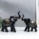 Polystone souvenir "Indian black elephants with a pattern on the Popon" N-r 2pp 18x7x17 21.5x8.5x21 cm 735555