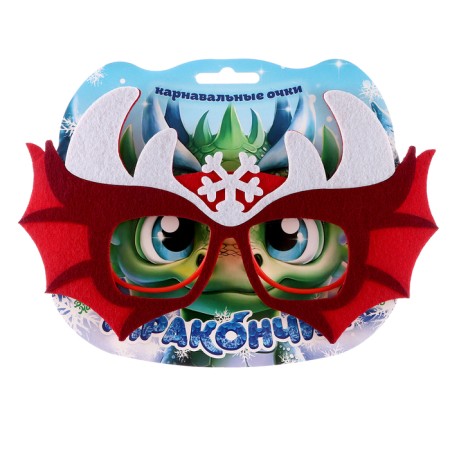 Carnival glasses "dragon", red color, felt-2
