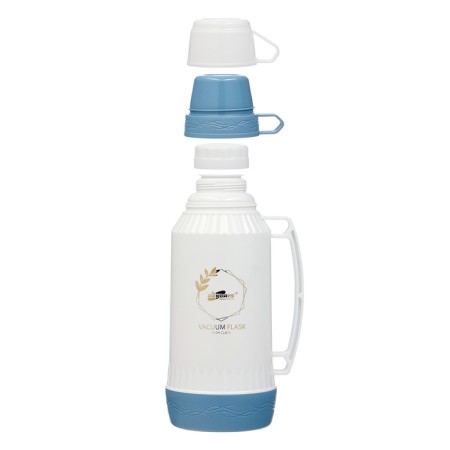 Thermos 1.8 l, with a glass flask, retains heat 12 hours, with a mug, blue-1