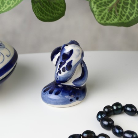 Souvenir "Snake with an apple", Gzhel, 5.5x4 cm-3