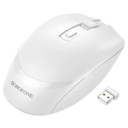 Mouse Borofone BG7, wireless, optical, 1600 dpi, white-1