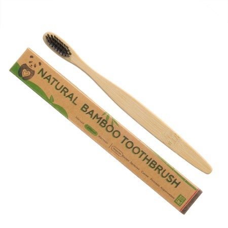 Middle bamboo toothbrush, 5 pieces, mix of flowers-1