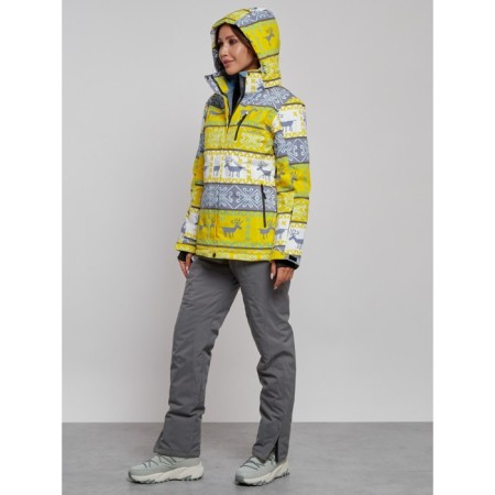 Ski costume female winter, size 50, yellow color-5
