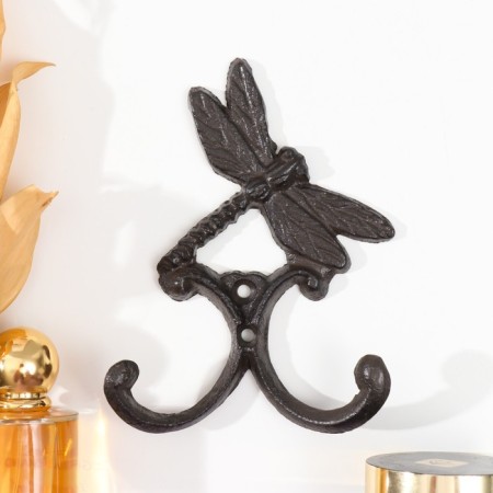 Decorative cast iron hook "Dragonfly" 11x15x3 cm